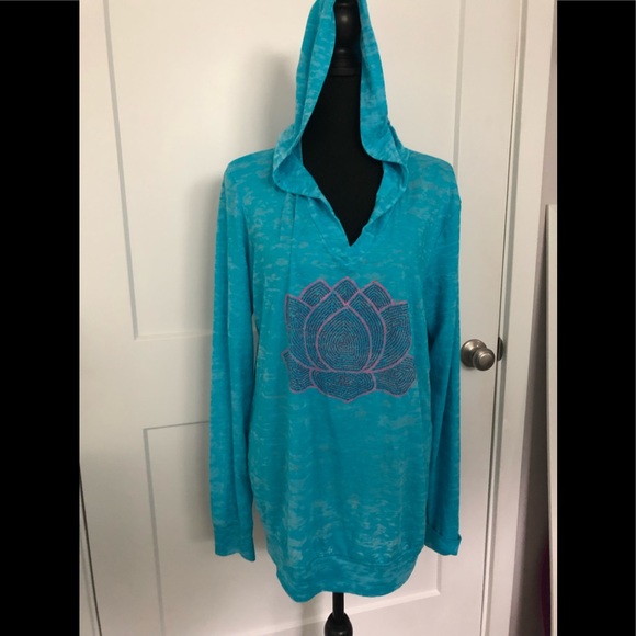 Tops - Think Positive tunic length hoodie